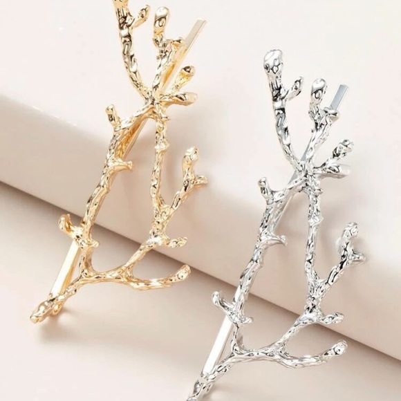⚜️𝟯𝟬%𝗢𝗙𝗙 𝗯𝘂𝗻𝗱𝗹𝗲𝘀 𝟯+⚜️ NEW Set of 2 Twig Shape Bohemian Hairpins - Picture 4 of 14